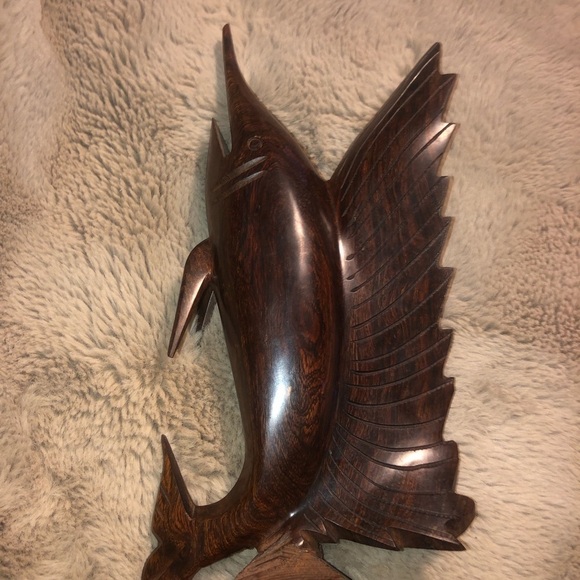 VTG Ironwood Sailfish Wood Statue Carving 14” - Picture 4 of 13